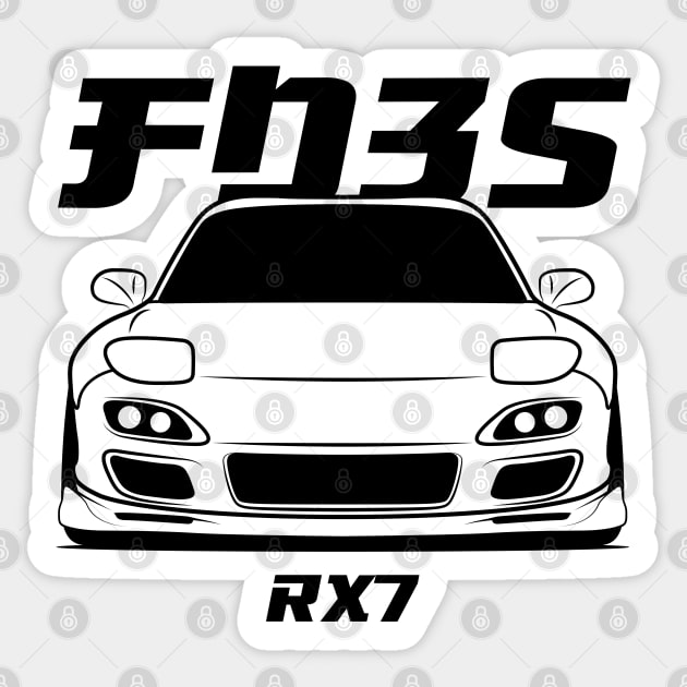 Front RX7 fd3s Sticker by GoldenTuners